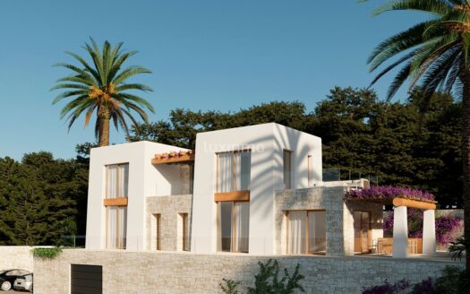 Prachtige villa in Ibiza-stijl met uitzicht op zee in Benissa