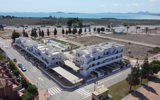 Prachtig appartement in Ibiza-stijl met uitzicht op zee en de golfbaan in San Javier